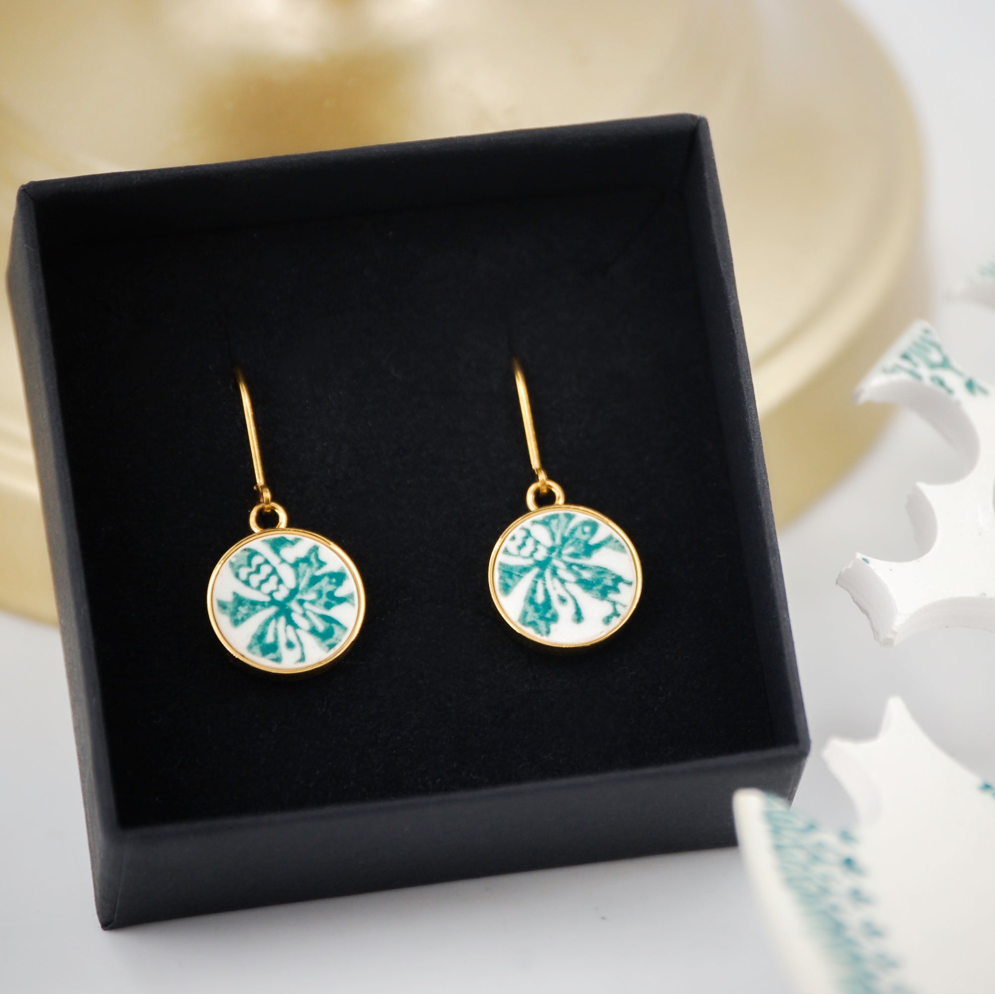 Boucles d'oreilles "Bouquet fleurs des champs", finition or