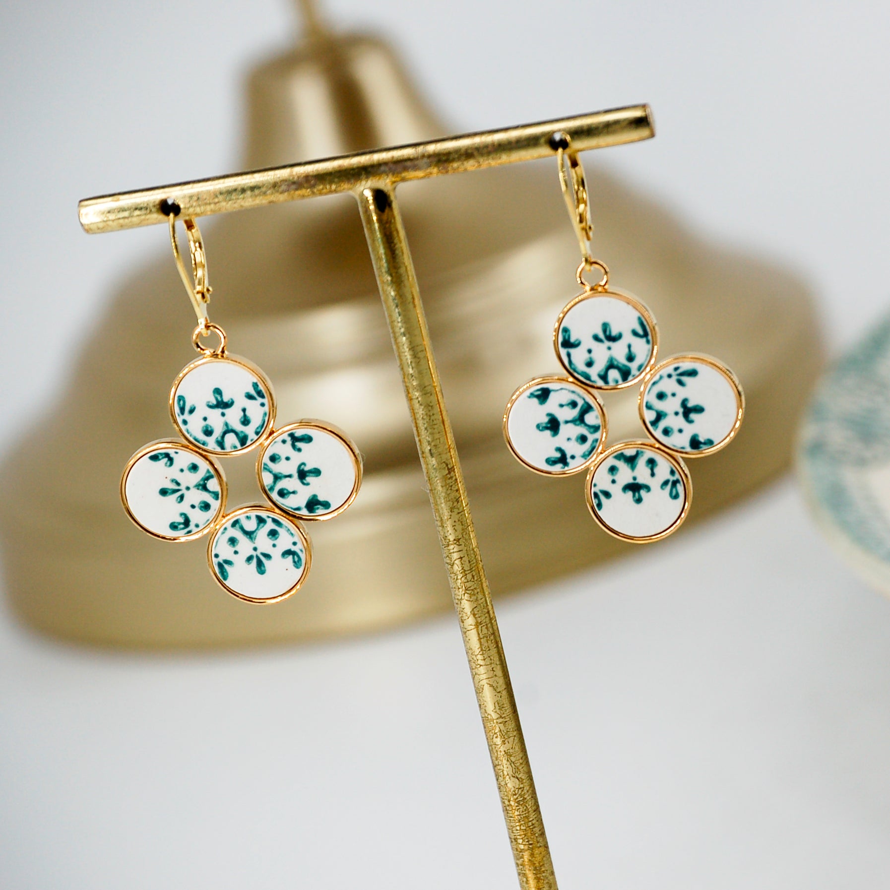 Boucles d'oreilles "Arabesques", finition or