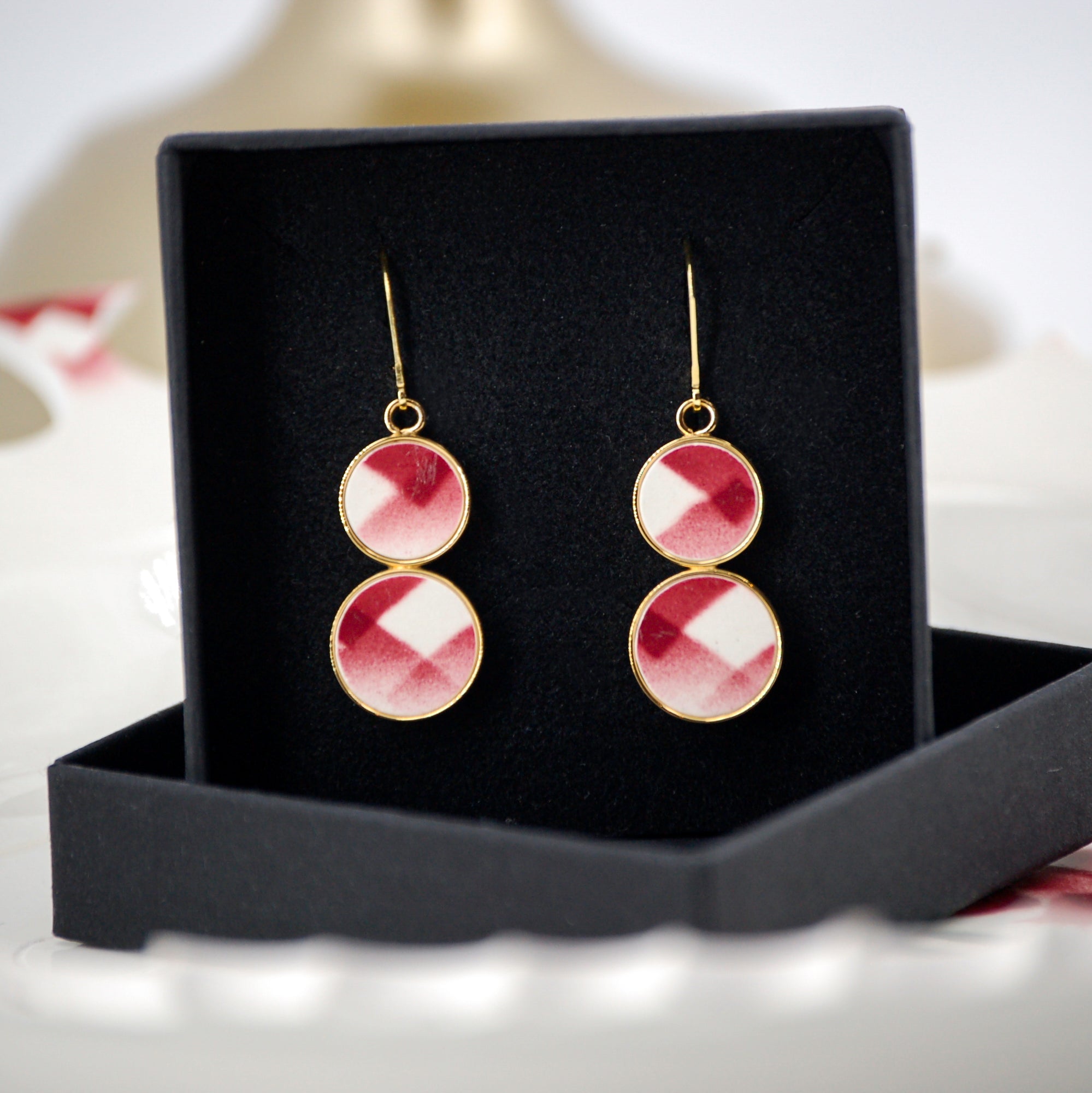 Boucles d'oreilles "Design graphique", finition or