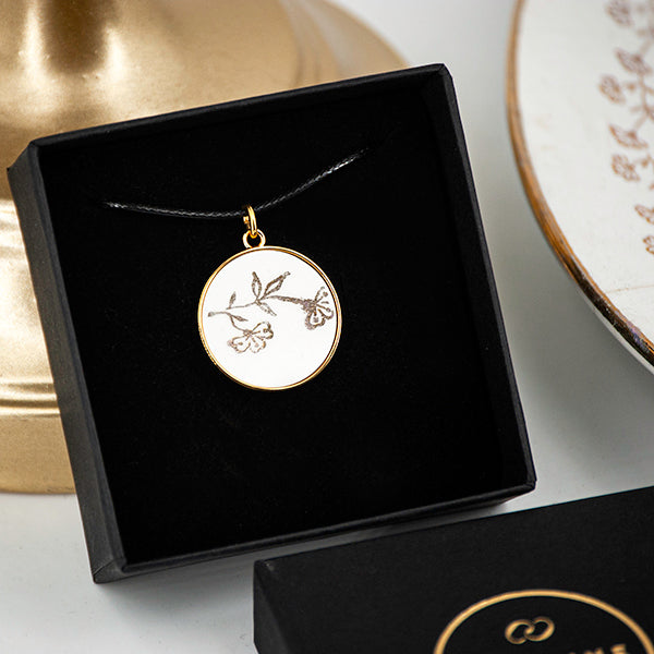 Pendentif "Petites fleurs dorées", finition or
