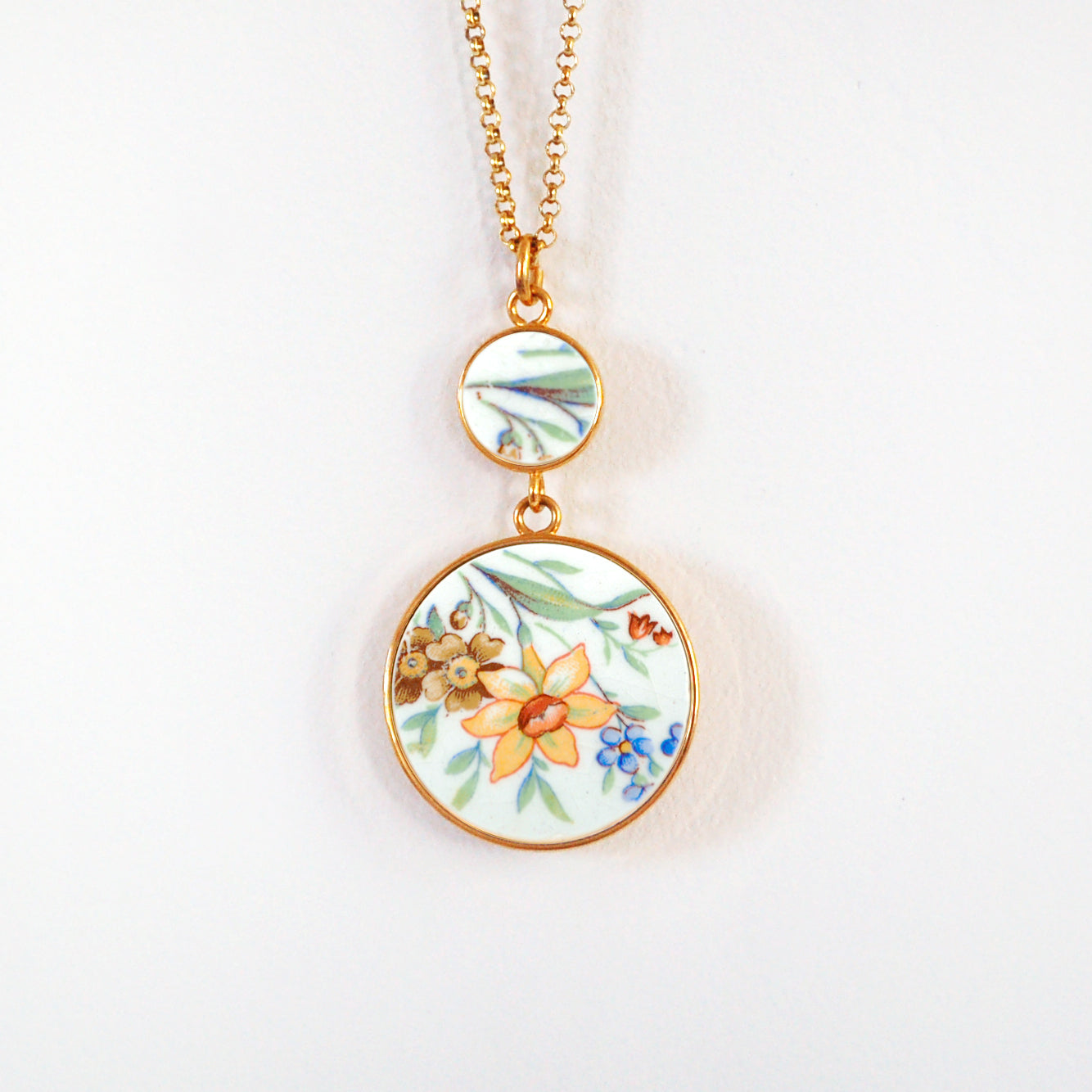 Pendentif "Jonquille et petites fleurs"