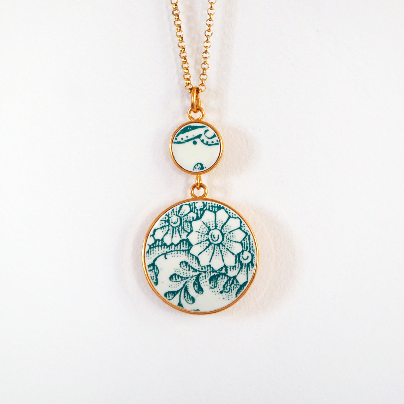 Pendentif "Bouquet de fleurs vertes"