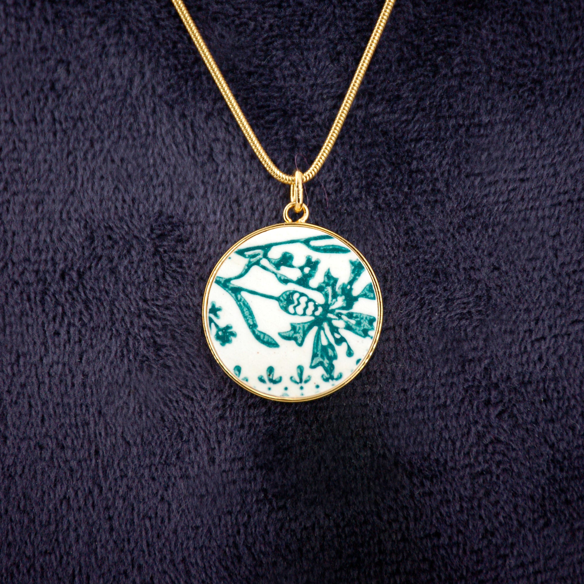 Pendentif "Fleur de Bleuet", finition or