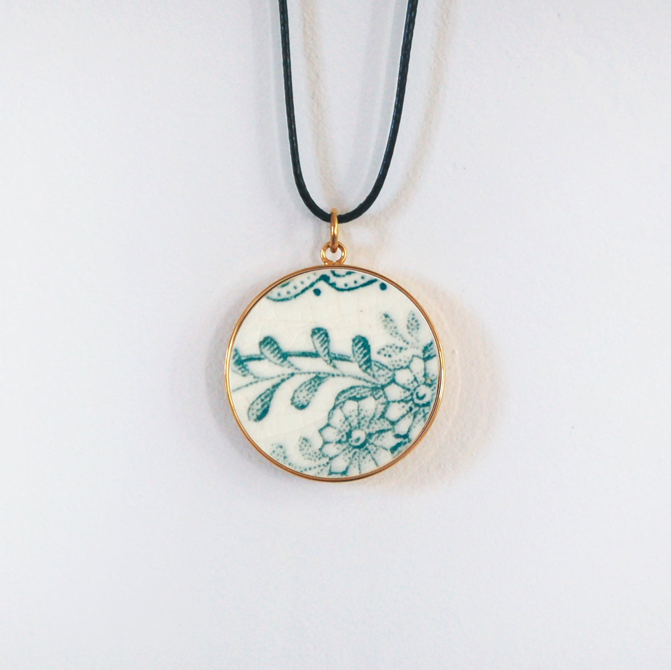 Pendentif "Fleurs vertes"
