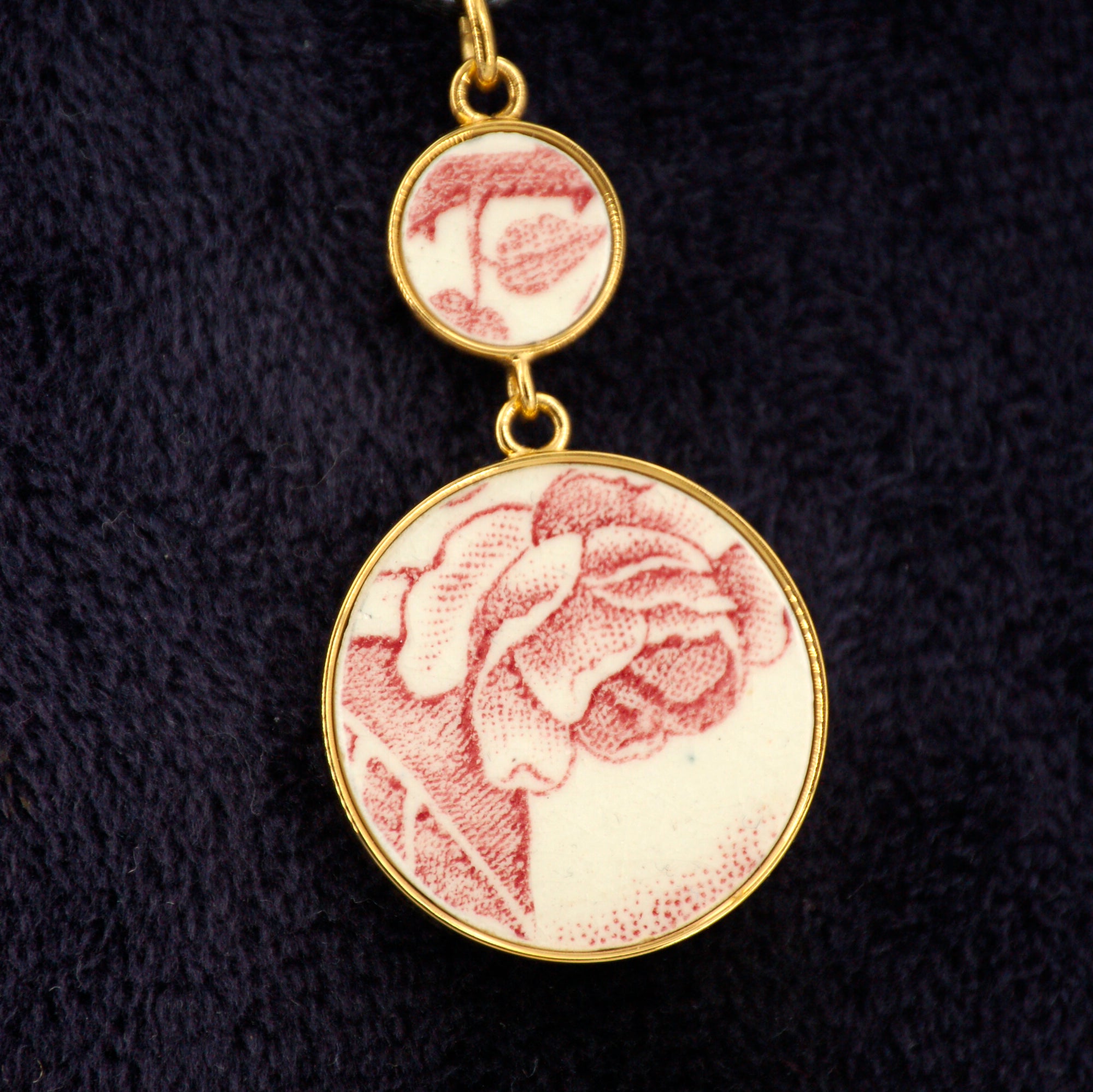 Pendentif "Fleur de rose", finition or