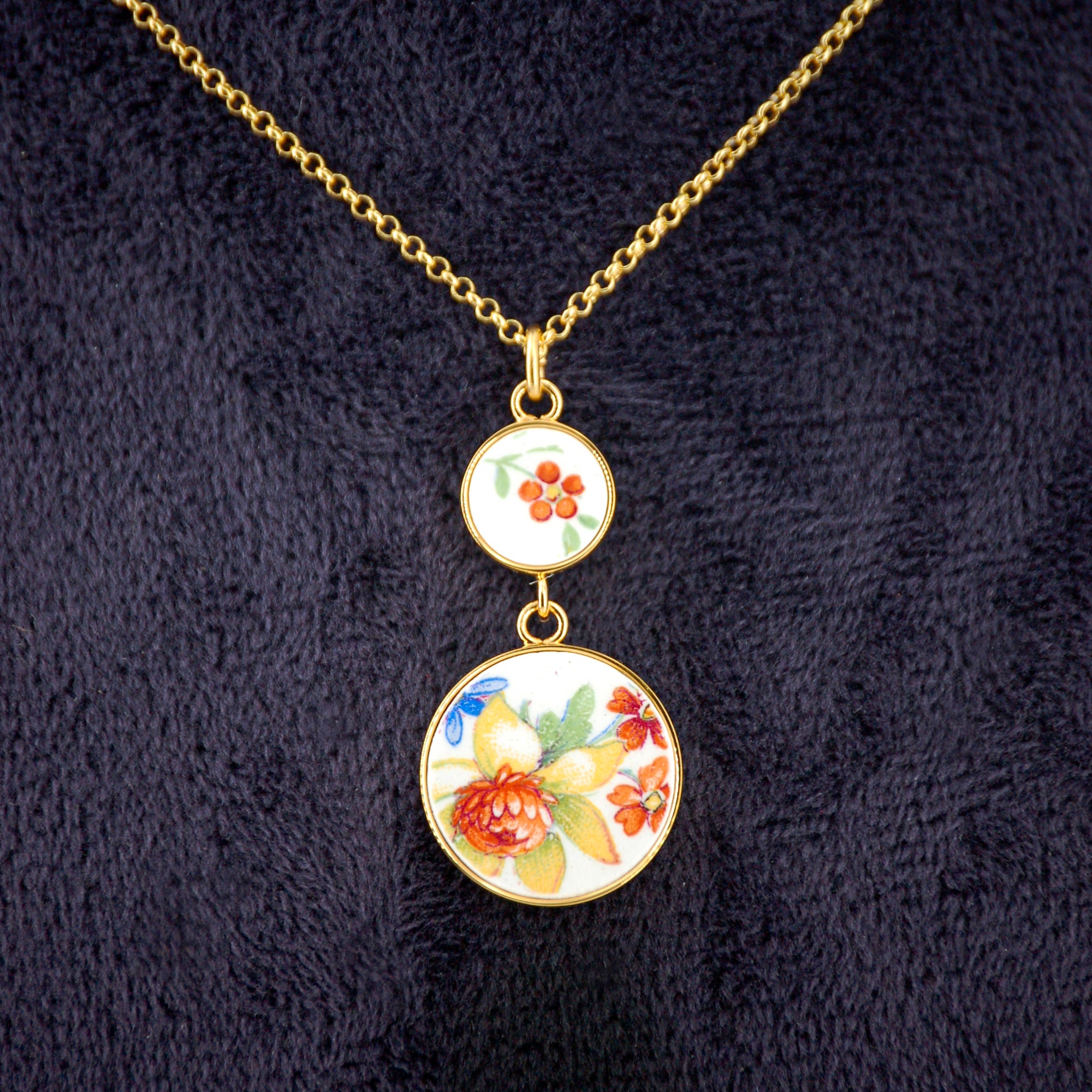 Pendentif "Bouquet de fleurs", finition or