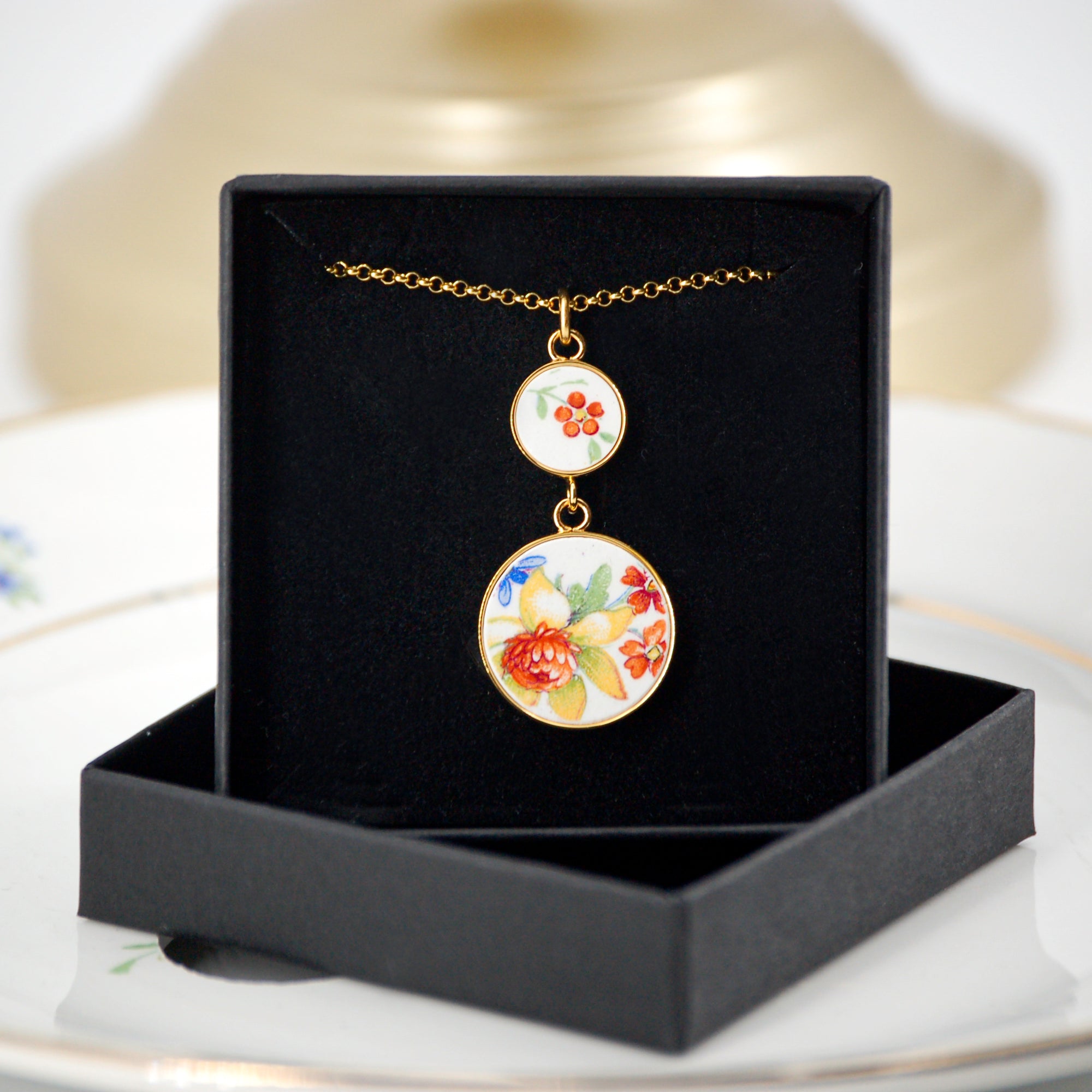 Pendentif "Bouquet de fleurs", finition or