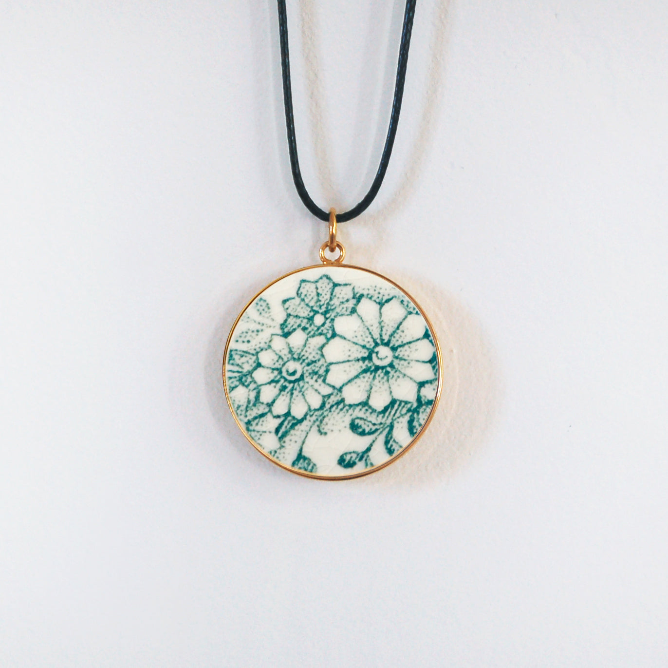 Pendentif "Fleurs vertes"